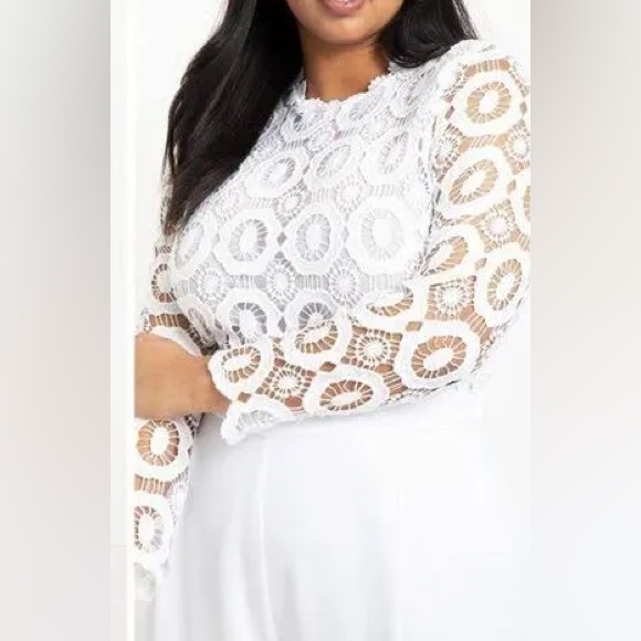 Eloquii White Lace Jumpsuit - Picture 4 of 7